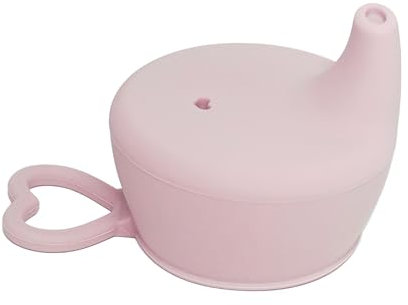 Genérico Tapa Silicona Bebé, Adaptador para Vaso Aprendizaje Bebe Antivuelco y Antiderrame, Tapa Aprendizaje para Vaso y Biberón, Boquilla Ergonómica y Antigoteo, Libre de BPA, +6 meses (Lila)
