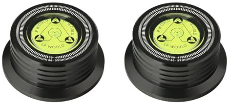 MQODLFP Lot de 2 colliers de serrage en alliage d'aluminium pour disque vinyle Hi-Fi 50 Hz LP Noir