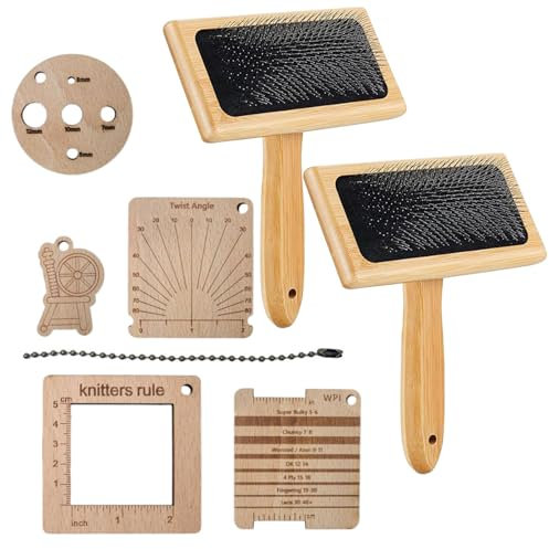 Kardierbürsten für Wolle,Handkardier für Wolle - Nadelfilzpinsel-Set | Handkardierer für Wollhandwerk, Nadelfilzpinsel mit Holzgriff, Wollmischkamm-Set