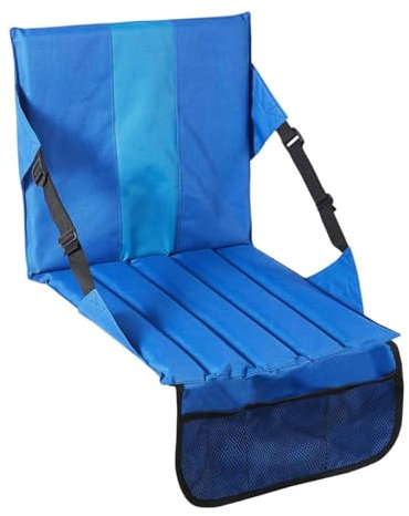 Stadion Sitzkissen, Sitzpolster, Tragbare Sitzmatte, Dickes Kissen mit Rückenstütze für Reisen, Camping, Sportveranstaltungen, Rasen, Hinterhof, Blau
