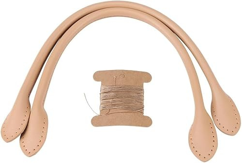 CYSFETENA 2 Stück 40cm Taschengriffe Echt Leder, Ledergriffe für Taschen Henkel für Handtasche, Taschenhenkel Leder, Brauner Handtaschen Henkel für DIY Bag Strap Replacement