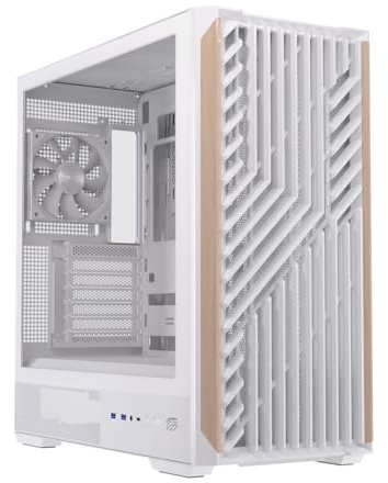 Einarex Pulse P800 Core Boîtier PC pour gaming, support pour 13 ventilateurs de 120 mm, refroidissement liquide jusqu'à 360 mm, panneau latéral en verre (Core blanc)