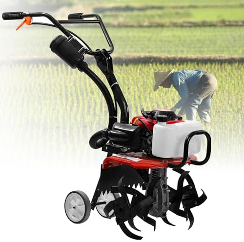 Motocoltivatore a benzina, coltivatore domestico portatile, fresa rotante e motocoltivatore per aratura, cortile, giardino, fattoria