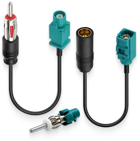 3PCS Fakra auf DIN ISO Autoradio Antenne Kabel Set, Fakra Z Stecker auf DIN Stecker Adapter, Autoradio Antenne Kabel für FM AM Radio, Antennenadapter für Auto Stereo