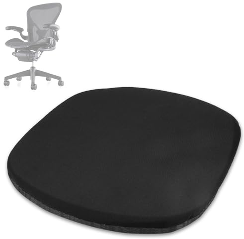 SINOLUXE Sitzkissen für Herman Miller Aeron Stuhl, Naturlatex, ergonomisches Bürostuhlkissen, weiche und bequeme Sitzmatte (passend für A/B/C-Größe) (schwarz)