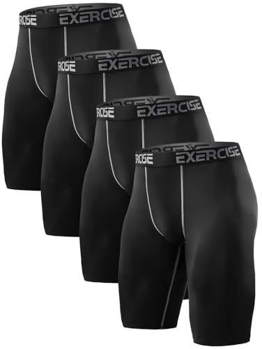 ATTIQOZI 4 Pack Herren Kompressionsshorts Atmungsaktive Base Layer Unterziehhose Herren Fußball Männer Schnelltrocknendes Laufunterwäsche für Baseball Gym Lauftraining