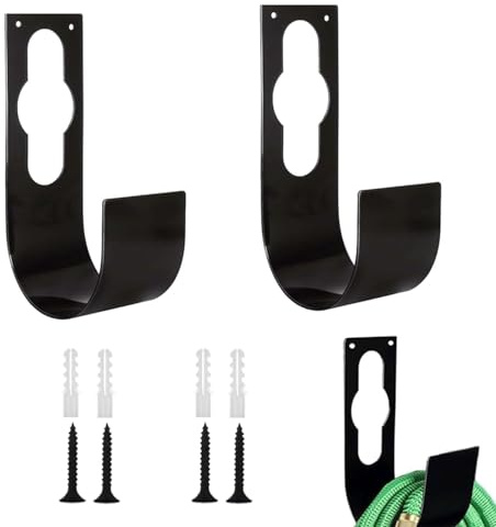 2Pcs Hose Pipe Holder, Expandable Garden Hose Hanger Holder, Watering Hosepipe Hook with Screws, for 25' - 100' (7.5m - 30m) Hose Pipes