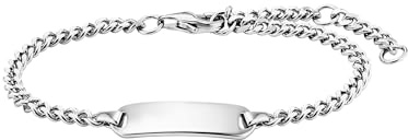 Julie Julsen JJKBR34458-2S Mädchen Armband Gravurplatte Sterling-Silber 925 Silber 15 cm