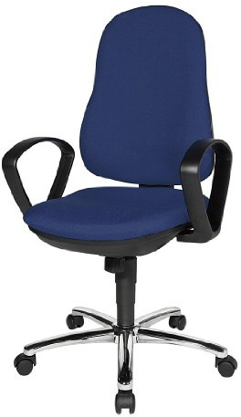 Topstar Synchro Steel II 8929G26 Bürostuhl, Schreibtischstuhl, inkl. Armlehnen, Bezugsstoff blau | Made in Germany | Ergonomisch | Drehstuhl, Schreibtischstuhl | höhenverstellbar | Geprüfte Sicherheit nach GS-Intertek