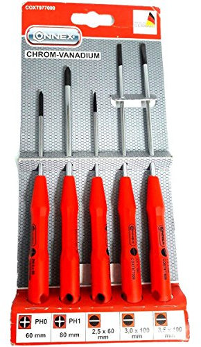 Connex COXT977009 Feinmechaniker-Schraubendreher-Satz, lang, 5-teilig