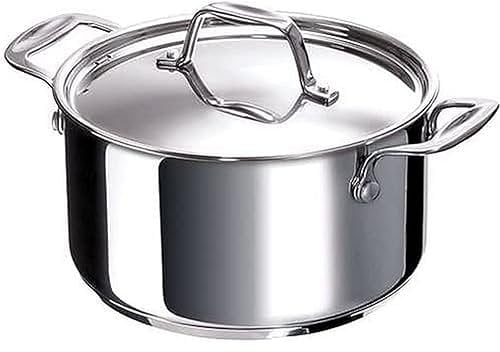 Bekaline 12061264 Chef Faitout + Couvercle en acier inoxydable 26 cm, Silver
