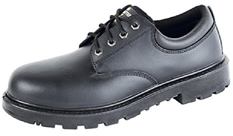 Grafters CONTRACTOR Unisex Leather Safety Shoes Black