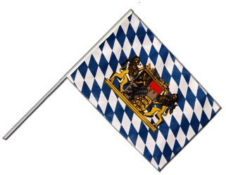 Digni Drapeau Bavière avec Lion sur hampe - 60 x 90 cm