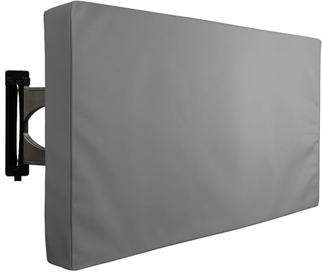 KHOMO GEAR - TITAN Series - Outdoor TV Cover Weatherproof Universal Protector for 40'' - 42'' LCD, LED, Television Sets - Works with Most Mounts & Stands. Built In Remote Controller Storage - Gray