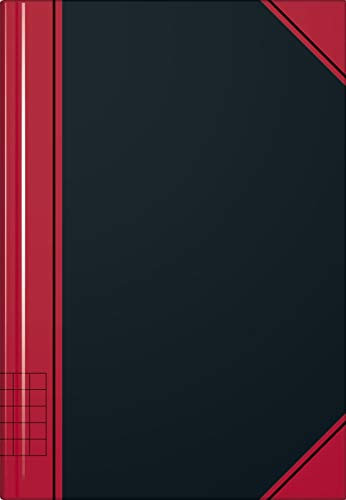 K + E 5 x Geschäftsbuch A6 kariert 96 Blatt schwarz/rot