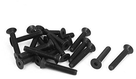 sourcing map 20 Stück M5 x 30mm Senkkopfschrauben Metrisch Flachkopfschrauben Senkkopfschrauben mit Innensechskant Schwarz
