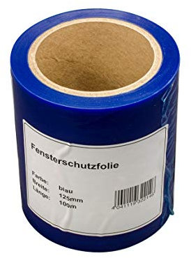 Handelskönig Malerfolie Schutzfolie blau Abdeckfolie 12,5 cm x 100 m Fensterschutzfolie Fassadenschutzfolie Folie Oberfächenschutzfolie für Innen- und Außenanwendungen rückstandsfrei abziehbar