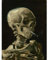 Van Gogh Head Skeleton Burning Cigarette Large Canvas Wall Art Print Wand