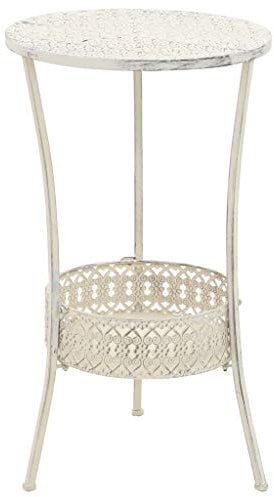 vidaXL Bistrotisch Vintage-Stil Rund Metall Weiß Stehtisch Bartisch Partytisch