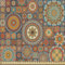 ABAKUHAUS marokkanisch Gewebe als Meterware, Östliches altes Folklorisches, Dicht Gewebter Stoff zum Nähen Polster Wohnaccessoires, 3M (148x300cm), Türkis Orange