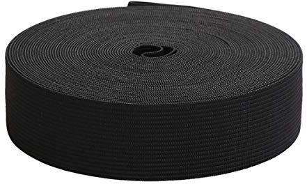 30mm (1-1/5 inch) Wide Flat Elastic Bands Waistband Tape Black Sewing Bands Webbing Garment Sewing Accessories for Dressmaking/Sewing/DIY Crafts -20 Yards