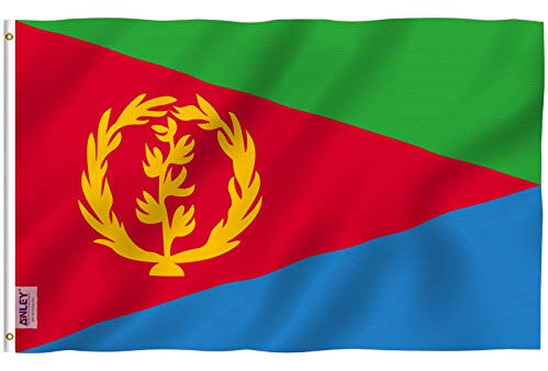 Anley Fly Breeze 3x5 Fuß Eritrea Flagge - Lebendige Farbe und UV-Lichtechtheit - Leinwandkopf und doppelt genäht - Eritreische Flaggen Polyester mit Messingösen 3 X 5 Ft