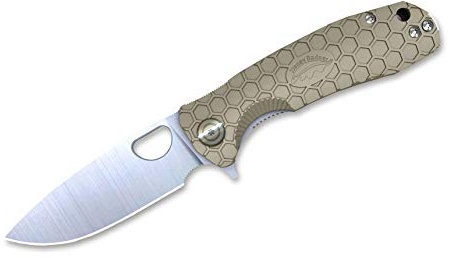 Honey Badger Unisex – Erwachsene Flipper Medium Tan Taschenmesser, Braun, 18,5 cm