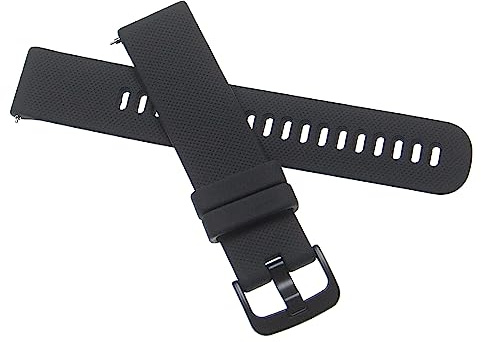 vhbw Ersatz Armband kompatibel mit Garmin Venu SQ Fitnessuhr | Smartwatch - 12,1 + 9,2 cm Silikon schwarz