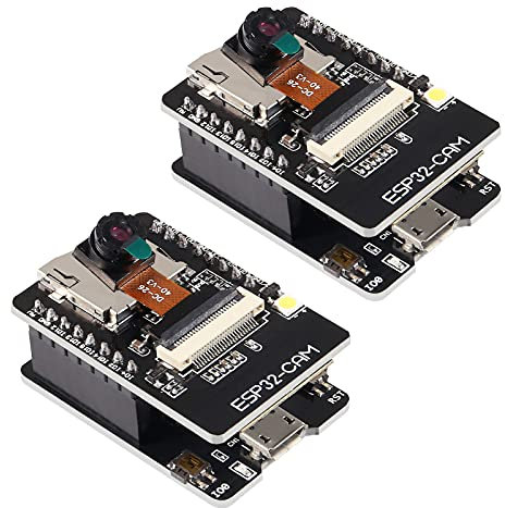 2pcs ESP32 CAM Entwicklungsplatine, WLAN/Bluetooth, ESP32 DC 5V Dual-Core-Entwicklungsplatine mit OV2640 Kamera-TF-Karten-Modul kompatibel mit Arduino (2pcs)