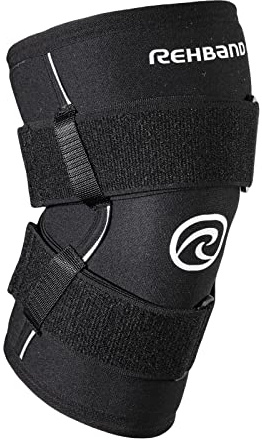 Rehband X-RX rodillera 7 mm - Knee sleeve de neopreno para entrenamiento de fuerza y fitness, flexible y antideslizante, soporte de rodilla para hombre y mujer, Color:Negro, Talla:XXL