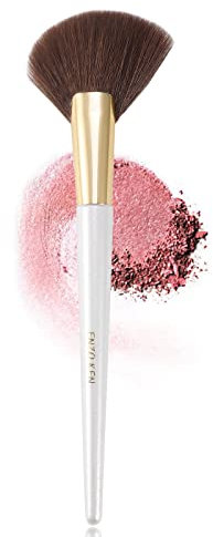 Pinceau pour Blush par ENZO KEN, Pinceaux Éventail Flexible Biseauté pour Fard à Joues, Poudre Minérale Rare, Contour du Visage et Mise en Évidence, Contour de Poudre, Contour du Nez. 169L