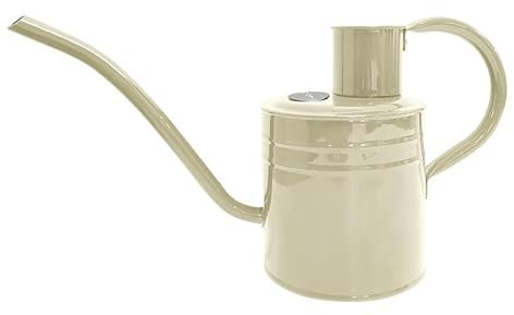 Kent & Stowe 1L Indoor Watering Can in Vintage Cream, Rust-Resistant Galvanised Watering Can with Handle and Long Spout, Classic All Year Round Garden Tools Made from Steel