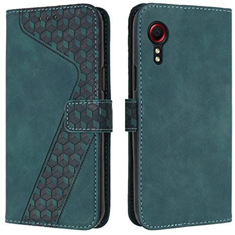 OKZone Coque pour Samsung Galaxy Xcover 5, Etui Protection Housse Premium en Cuir PU Portefeuille Étui Téléphone [Fermoir Magnétique] [Fentes pour Cartes] Flip Case pour Samsung Galaxy Xcover 5（Vert
