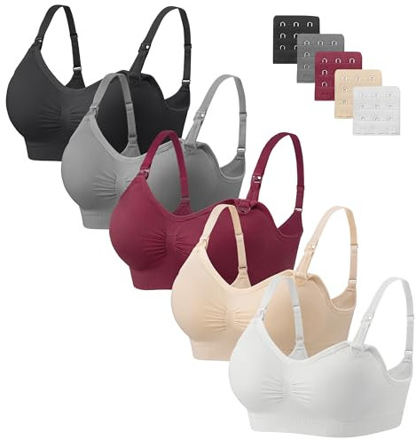 HBselect 5 Pcs Soutien-Gorge d'allaitement Maternité Soutien-Gorge d'allaitement sans Couture