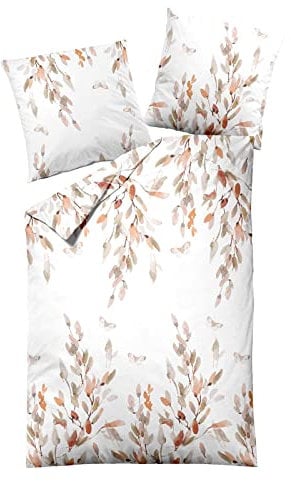 Dormisette Mako-Satin Bettwäsche Vadso rost 1 Bettbezug 135 x 200 cm + 1 Kissenbezug 80 x 80 cm