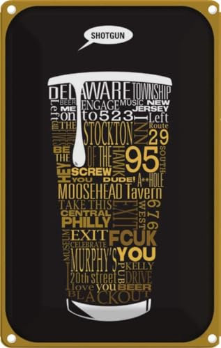 vianmo Blechschild 30x20 cm Essen Trinken Shotgun Dosenstechen Bier Deko Geschenk Metall Schild