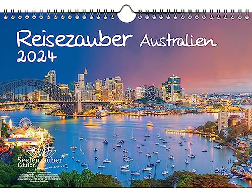 Reisezauber Australien DIN A4 Kalender für 2024 Canberra Sydney Urlaub Strand Meer Tauchen - Seelenzauber