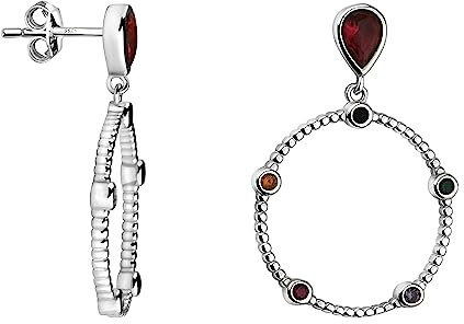 SOFIA MILANI - Damen Ohrringe 925 Silber - mit Zirkonia Steinen - Kreis Stab Ohrhänger - E2094