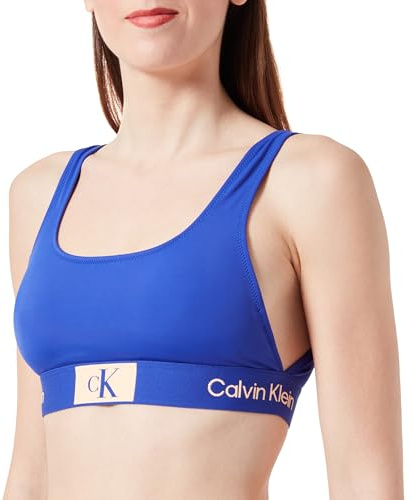 Calvin Klein Haut de Bikini Femme Bralette sans Armatures, Bleu (Midnight Lagoon), XS