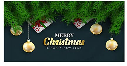 Rpporm Weihnachten Outdoor Garagentor Tapisserie Stoff Urlaub Party Dekoration Hintergrund Stoff passend zum Aufhängen Stoff Multi Größe Partydeko Für Männer Blau (G, One Size)