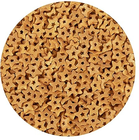 BrandNewCake® Essbare Konfetti Offene Sterne Gold 55g - Torten Dekoration Streusel - Kuchendekoration - Tortendeko