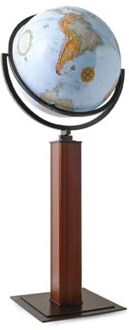 Waypoint Geographic Landen 40,6 cm dekorativer Globus, multidirektionale Betrachtung, 112 cm hoch, stehender Boden-Weltkugel für Zuhause, Bibliothek oder Büro, Dekoration, Blau