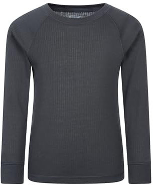 Mountain Warehouse Talus Kids Base Layer Top - Breathable & Lightweight, Moisture Wicking, Boys & Girls - Autumn, Winter, Travel Charcoal (02) Kids Size 2-3 Years