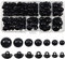 TOAOB 200 Stück Knopfaugen Zum Annähen 8mm bis 17mm Kunststoff Pilzknöpfe Schwarz Pilz Gewölbte Runde Knöpfe für Herstellung von Häkelpuppen Plüschtieren