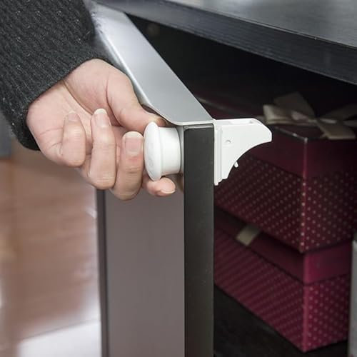 PIQIUQIU Baby-Sicherheits-Magnetschlösser, unsichtbare Baby-Schrankschlösser für Schubladenschrank, 10 Schlösser, 2 Schlüsse,1 Halterung und Klebebänder(ohne Bohren und Schrauben)