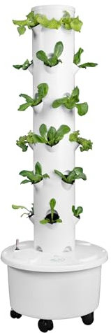 ALTO GARDEN GX Hydroponic Tower | Vertical Planter Tower | Hydroponics Growing System Kit | Food Grade with 24 Net Pots (Without Lights)
