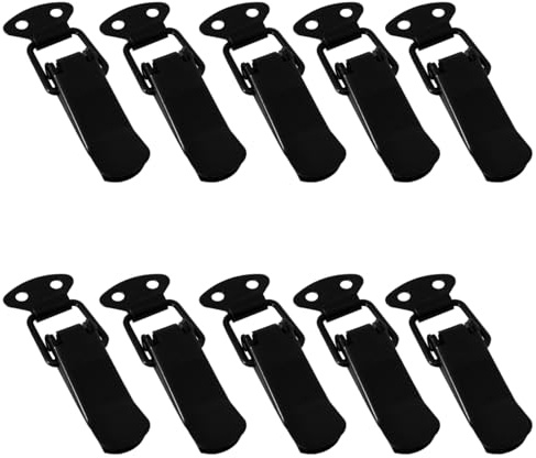 SOTECH 10 Stück Spannverschluss LATCH schwarz 78 mm | Kniehebelspanner Hebelverschluss Kistenverschluss für Werkzeugkasten, Truhe, Tische, Schränke