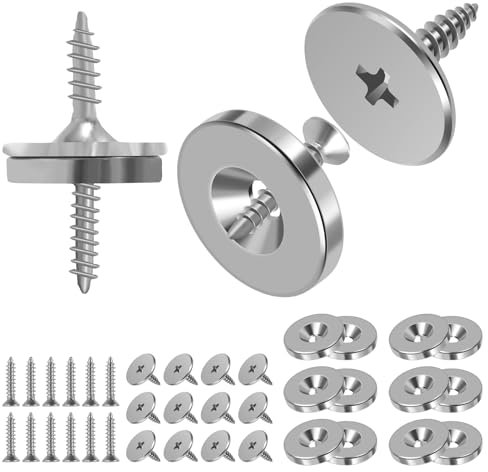 12 Pack Cupboard Magnetic Door Catch Concealed Cupboard Door Magnets with Strong Magnetic, Furniture Door Magnet Closing Catch for Kitchen Cupboard Closet Cabinet Door(Silver)