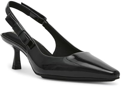 Anne Klein Damen-Pumps mit Slingback-Absatz, Carmel, schwarzes Lackleder, Größe 40, Schwarz Lack, 39 EU
