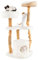 GYMAX Arbre à Chat Multi-Niveaux 124 cm, en Bois Massif, perchoir latéral, Panier supérieur, Plates-Forme, 1 condo, Centre d'activités, Branches Naturelles, griffoirs en Jute, Corde de sisal